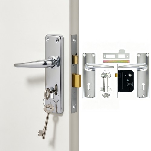 Lever lock set lockable door - lever,