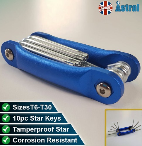 Folding torx key - set/, 10pc