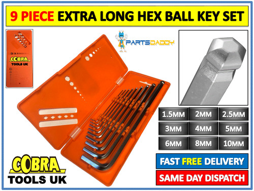 Piece hex ball key set - 9,
